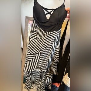 Strapless black dress
